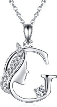 wholesale Sterling Silver Alphabet A Z Initial Letter Pendant Necklace for Women Jewelry Gifts-G