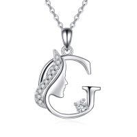 wholesale 925 Sterling Silver Alphabet A Z Initial Letter Pendant Necklace for Women Jewelry Gifts-G