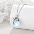 wholesale 925 Sterling Silver Blue Opal Sloth Charm Necklace for Women Girls  45cm Chain Length-0-2