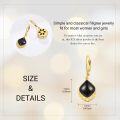 wholesale 925 Sterling Silver Black Onyx Teardrop Dangle Earrings with Bohemian Filigree Design and Leverback Hooks for Women Gift Ideas-0-1