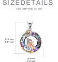 wholesale 925 Sterling Silver Rainbow Crystal Angel Pendant Necklace for Women-0-0
