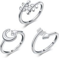 wholesale  Sterling Silver Hypoallergenic Adjustable Open Toe Ring for Women -Adjustable 3PCS Toe Ring