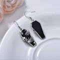 wholesale 925 Sterling Silver Gothic Coffin Dangle Earrings with Spiders and Cats - Halloween Gifts for Women-0-1