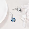 wholesale Sterling Silver Crystal Sea Turtle Dangle Earrings for Women Valentine s Day Gifts-0-25