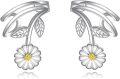 wholesale 925 Sterling Silver Daisy Flower Leaf Climbing Ear Cuffs for Women Jewelry-0-0