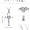 wholesale 925 Sterling Silver Heart Cross Pendant Necklace for Women Men Simple s-0-3