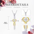 wholesale Silver Infinity Heart 925 Sterling Silver Cubic Zirconia Cross Pendant Necklace for Women-0-4