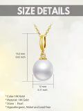 TOUPOP 14k Gold Pearl Necklace with Bow/Heart/Dolphin Pendant-0-3