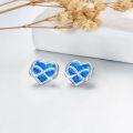 wholesale  Sterling Silver Opal Heart Stud Earrings for Women Minimalist Fashion -0-8