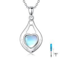 wholesale 925 Sterling Silver Heart Pendant Necklace With Tools-Teardrop Moonstone Heart