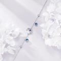 wholesale 925 Sterling Silver Blue Crystal Moon & Stars Charm Anklet Jewelry for Women Girls-0-3