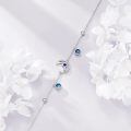 wholesale 925 Sterling Silver Moon Star Dangle Charm Bracelet With Blue Crystal-0-3