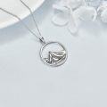 wholesale 925 Sterling Silver Mountain Peak Circle Pendant Necklace for Women Girls Nature Inspired s 45cm Chain Length-0-4