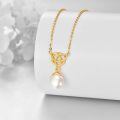 wholesale 14K Gold Celtic Knot & Freshwater Pearl Pendant Necklaces for Women's-0-1