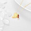 wholesale 14K Gold Red Crystal Butterfly Pendant Necklace for Women-0-5