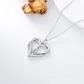 TOUPOP Sterling Silver Heart Initial A-Z Pendant Necklace Gift for Women-0-5