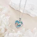 wholesale 925 Sterling Silver Abalone Shell Heart Key Pendant Necklaces for Women Gifts-0-39