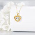 wholesale 14K Gold Diamond Cut Heart-Shaped Pendant Necklace - Elegant for Her-0-2