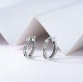 wholesale 925 Sterling Silver Hypoallergenic Small Hoop Geometric Patterned Earrings for Women-0-2