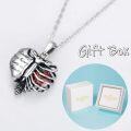 wholesale Sterling Silver Birthstone Urn Necklace for Ashes Memorial Jewelry for Women Men Mom-0-5