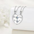 wholesale 925 Sterling Silver Big Sis Little Sis Heart Pendant Necklaces for Sisters Matching Jewelry Set-0-2