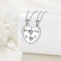 wholesale 925 Sterling Silver Big Sis Little Sis Heart Pendant Necklaces for Sisters Matching Jewelry Set-0-2