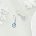 wholesale 925 Sterling Silver Drop Earrings Blue Moonstone Celtic Knot Platinum Plated For Women-0-56