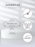 wholesale 925 Sterling Silver Butterfly Pink Crystal Heart Charm Bracelet-0-4