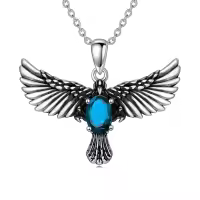 wholesale 925 Sterling Silver Birthstone Eagle Necklace for Women-December
