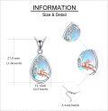 wholesale 925 Sterling Silver Teardrop Blue Opal Rabbit Tree Branch Star Pendant Necklace-0-4