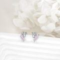 wholesale 925 Sterling Silver Pink Crystal Unicorn Stud Earrings - Birthday Gift for Her-0-2