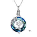 TOUPOP Sterling Silver Crystal Urn Necklace For Ashes Butterfly Hummingbird Memorial Jewelry-0-0