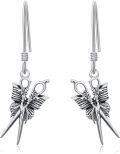 wholesale 925 Sterling Silver Butterfly Drop Earrings for Women Girls Gift Idea 3-0-0
