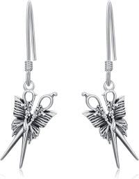 wholesale 925 Sterling Silver Butterfly Drop Earrings for Women Girls Gift Idea 3-Butterfly - Scissors