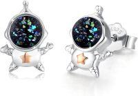 wholesale 925 Sterling Silver Space Man Moonstone Stud Earrings for Women Gifts-A3-Abalone shell