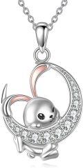 wholesale 925 Sterling Silver Bunny Pendant with Cubic Zirconia - Adorable Animal Charm Necklace for Women and Girls-0-0
