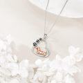 wholesale 925 Sterling Silver Dachshund Dog Paw Print Heart Pendant Necklace for Women-0-3