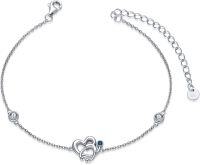 wholesale Sterling Silver Birthstone Stethoscope Bracelet for Women Nurse Doctor Gift-Blue