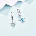 wholesale 925 Sterling Silver Turquoise Stone Turtle Drop Dangle Huggie Hoop Earrings Oceanic Gift for Her-0-1