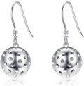 wholesale 925 Sterling Silver Perforated Ball Dangle Earrings - Sporty & Stylish  for Her-0-0