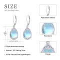 wholesale 925 Sterling Silver Moonstone Drop Earrings Platinum Plated Pear Cut Filigree Lever Back-0-5