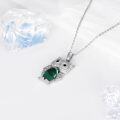 wholesale  Sterling Silver Lapis Turquoise Malachite Larimar Opal Owl Necklace Gift -0-17