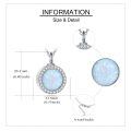 wholesale 925 Sterling Silver Opal Pendant Necklace Wholesale With Zircon Halo-0-4