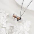 wholesale 925 Sterling Silver Heart Shaped Photo Locket Pendant Necklace for Women Gifts-0-2