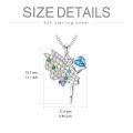 TOUPOP Sterling Silver Stone Fairy Butterfly Angel Pendant Necklace-0-2