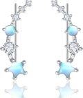 wholesale 925 Sterling Silver Opal & CZ Star Ear Climber Earrings for Women Girls -0-0
