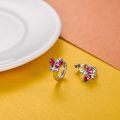 wholesale 925 Sterling Silver Butterfly Earrings Wholesale With Blue And Clear Crystals-0-26
