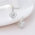 wholesale 925 Sterling Silver Mother & Daughter Hand Holding Leverback Earrings-0-2