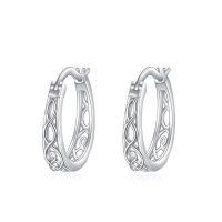 wholesale 925 Sterling Silver Celtic Knot Hoop Earrings Wholesale Pair-Rhodium Plated 