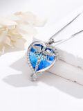 wholesale 925 Sterling Silver Sapphire Birthstone Caduceus Pendant Necklace for Nurses & Doctors-0-4